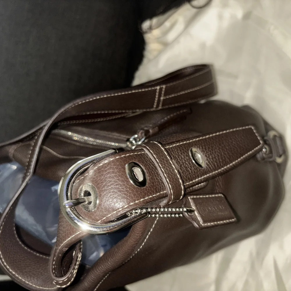 Authentic Coach Brown Pebble Leather Duffle Convertible crossbody shoulder bag - Picture 1 of 10
